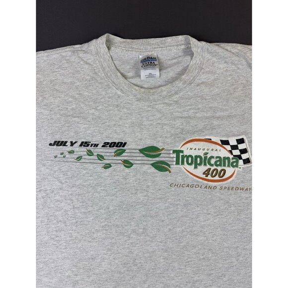 Rare Vintage Y2K Nascar Tropicana 400 Chicago Blues Car Racing Grey 2XL Shirt T - Picture 9 of 14